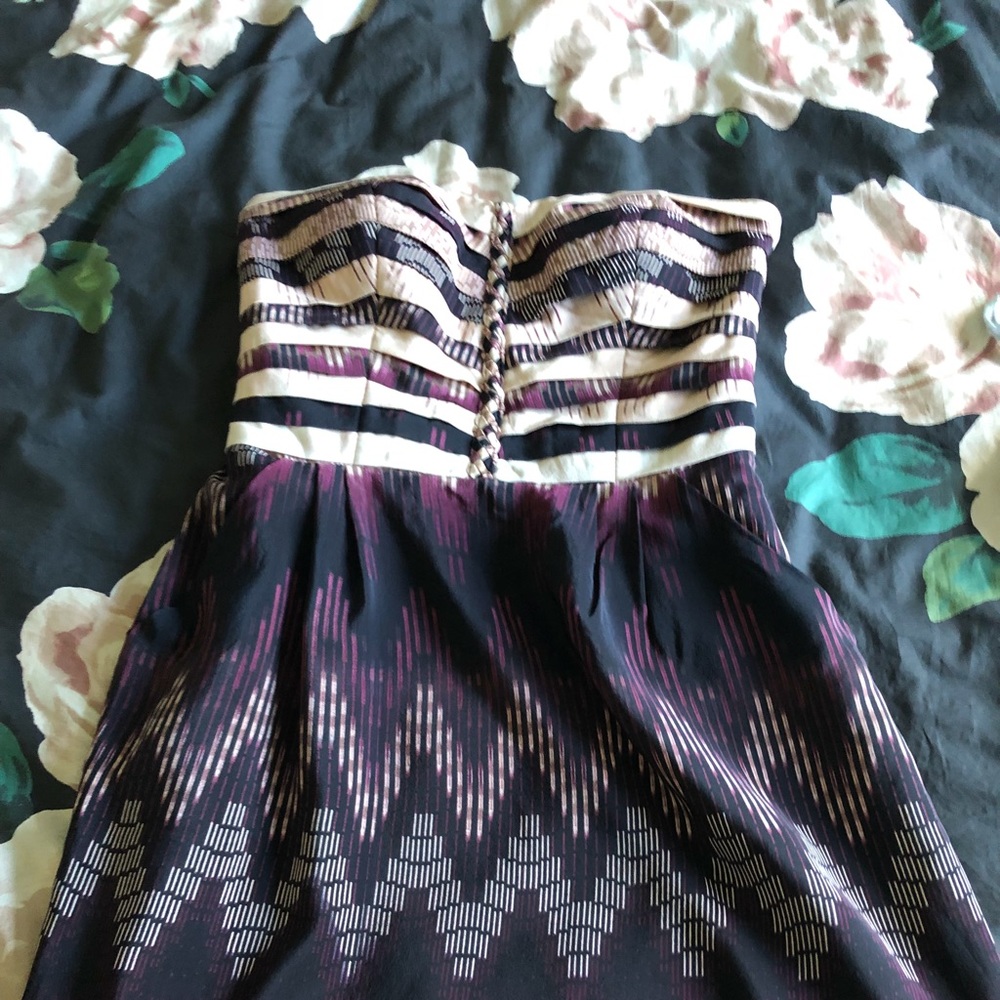 Strapless silk dress from boutique shop